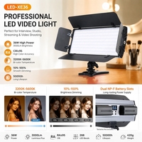 Luz de Video LED Bicolor Regulable JIXIO Compact de 36W, 3200K 5600K, CRI 95, 3000 Lúmenes, Aleación de Aluminio, Compatible con NP F550 F750 F960