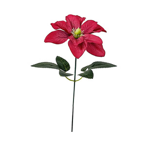 Fleur artificielle en soie à tige unique 22 cm, camélia violet, bleu ciel, rouge, pour décoration de mariage et de maison - Product Image 5