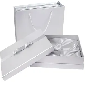 Hergestellt in der fabrik kleid konservierungsstarre verpackungsbox für hochzeitskleid weiße seidige papierbox für unterwäsche kleid