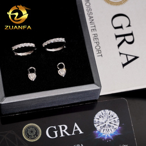 क्लासिक हिप हॉप शैली के गहने हूप इयररिंग्स गुलाबी हीरे पास्टस्टर 925 चांदी के vmissanite दिल ड्रॉप ईयररिंग्स - Product Image 4