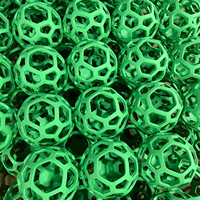 Balle de jeu pour chien en caoutchouc naturel durable, creuse, en maille, interactive, pour nettoyer les dents, distribuer des friandises, balle rebondissante