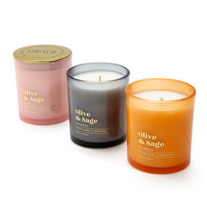 AIKUN All Natural Soy Wax Scented Candles Pink Orange on <b>Glass</b> Jar Screen Printing for Diwali Easter Father's Day Holiday Decor - Product Image 1