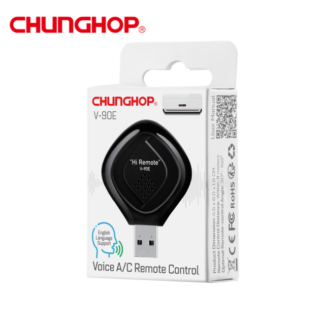 V-90E Fixed Code Plastic Universal Voice Remote Controller for All Air Conditioners with Digital LED Display and Timer Function
