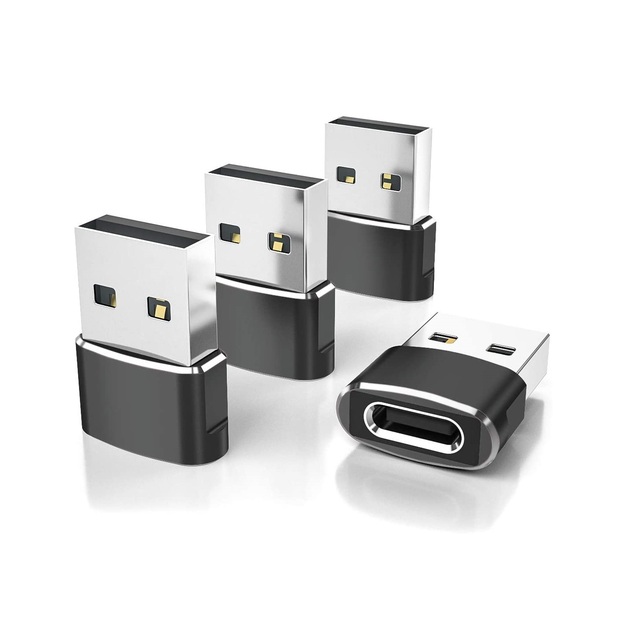 USB C Female to USB a Male Adapter 4 Pack Type C Power Charger Cable Connector