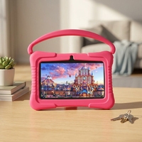 Tablette éducative pour enfants avec WiFi, écran 7 pouces, coque de protection en silicone anti-chute, cadeau idéal pour un anniversaire ou des fêtes.