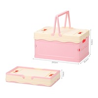 Boîte de rangement pliable 295*202*168mm avec poignée de transport, multicolore, pour le camping en plein air, la maison, les jouets, l'organisation des articles divers