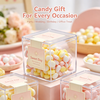 Boîte à bonbons en acrylique transparente personnalisée OEM, boîte de rangement carrée réutilisable pour mariage, baby shower, emballage de cadeaux