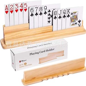 Wooden <b>Playing</b> <b>Card</b> Holder 3 Layer Desktop Hands Free Game Accessory - Product Image 1