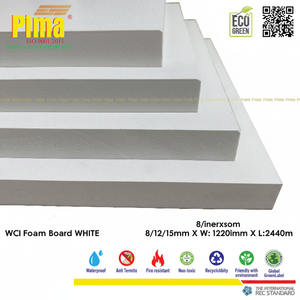 Feuille blanche de panneau de mousse de PVC WPC épaisseur 8mm densité 0.6G/cm3 revêtement en plastique de qualité meuble à des fins diverses - Product Image 1