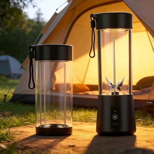 Blender portable pour la maison, le bureau et le camping, 400 ml, 6 lames, acier inoxydable 304, automatique, faible bruit, pour smoothies et jus - Product Image 1