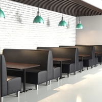 Sièges en cuir pour restaurant commercial, ensemble de meubles de restaurant personnalisés, canapé de restaurant double face