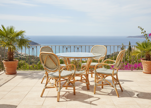 Ensemble de salle à manger compact et élégant en rotin/osier style bistro jamaïcain, idéal pour un mobilier confortable de maison, d'appartement ou d'hôtel en Indonésie - Product Image 2