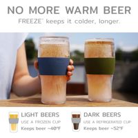 Verres à bière, mugs à bière isothermes, ensemble de verres à bière congelables, verres à bière isolés pour garder vos boissons fraîches