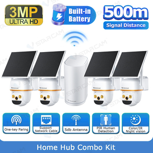 ชุดกล้องวงจรปิดไร้สาย E30-4 <span class=keywords><strong>VStarcam</strong></span> NVR พร้อมกล้องแบตเตอรี่ 4 ตัว ติดตั้งง่ายแบบไร้สาย ใช้งานได้ทั้งภายนอกและภายในอาคาร สำหรับขายส่ง - Product Image 1