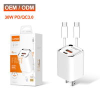 Adaptateur de téléphone portable LDNIO A2317C PD 30W, chargeur portable universel, petit chargeur rapide pour téléphone portable