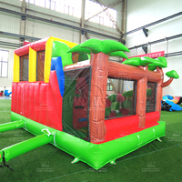 WINSUN Vente Flash Combo Gonflable Thème Hippopotame avec Toboggan et Château Gonflable pour Enfants, Fête Intérieure et Extérieure