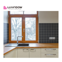 Ventanas de madera para el hogar histórico Luvindow para reemplazo de ventanas de giro de inclinación de madera revestidas de aluminio de vidrio Low-E