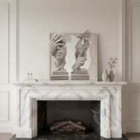 Ensemble de petites statues de penseurs faites à la main, noires, abstraites, polies, style art moderne, pour décoration de table et de maison