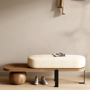 북유럽 크리에이티브 현관 신발 교체 벤치, 독특한 디자인의 가정용 긴 벤치, 현관 및 거실용 모던 로우 스툴 - Product Image 4
