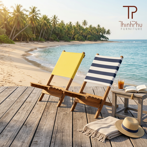 Silla de Playa Portátil de Madera de Pino Sólido, Diseño Moderno y Lujoso, Resistente al Agua, Ligera, para Uso en Exteriores, Parques y Villas - Product Image 2