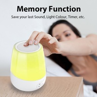 Lampe de chevet Hi-FiD nouvelle arrivée pour l'aide au sommeil, 20 sons apaisants, RGB 13 couleurs, contrôle tactile, veilleuse, machine à bruit blanc