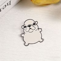 Broche en émail chien bouledogue mignon et corpulent, style dessin animé, populaire sur internet, motif chiot boulégoïne, badge pour sac à dos et revers, bijou de mode, cadeau pour amis