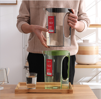 2L Gelas Air Plastik Rumah Tangga, Pitcher Air Dingin untuk Jus, Minuman Dingin, Anti Tetes, Kapasitas Besar