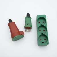 Prise électrique industrielle ZNPON 16A standard danois IP44 à 3 voies avec voyant lumineux, prise murale AC 250V S134K