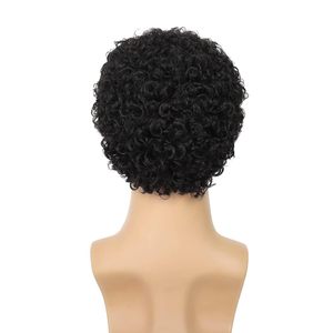 Perruques sans lacets pour hommes européens et américains, cheveux courts bouclés et frisés, style africain, réalistes, noirs, avec filet rose, pour changer de <span class=keywords><strong>coiffure</strong></span> - Product Image 5