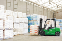 Montacargas Eléctrico Hangcha de Bajo Consumo, 4-5 Toneladas, Batería de Iones de Litio, Desplazador Lateral Hidráulico, Montacargas de Almacén para Materiales