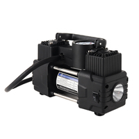 12V Car Tire Inflator Heavy Duty Deluxe Portable Metal Compressor Dual Cylinder Auto Inflatable Pump Gauge 150psi Emergency