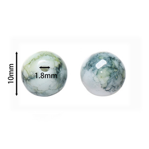 Perles en verre imitation jade teintées à l'eau, rondes de 10 mm, pour la fabrication de bijoux - Product Image 1