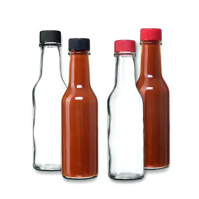 Großhandel billig 150ml 5oz Ketchup Grill Chili scharfe Sauce woozy Lebensmittel Gewürz Gewürz Glasflaschen mit Deckel