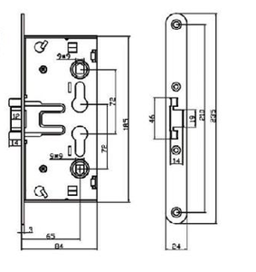 रूसी बाजार का डबल सिलेंडर वाला लॉक बॉडी 1739 एंटी फायर डोर लॉक बॉडी - Product Image 2