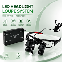 Loupes dentaires électriques en métal 2,5X/3,5X à fixation sur tête avec lumière LED, lampe frontale médicale pour dentiste