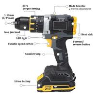 Perceuse à percussion industrielle sans fil sans balais 18V-21V perceuse industrielle variable sans clé rechargeable au lithium