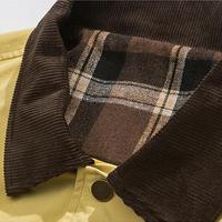 Ventes en gros de vestes bomber en coton jaune clair de haute qualité, doublure à carreaux, coupe-vent, veste de baseball décontractée pour hommes