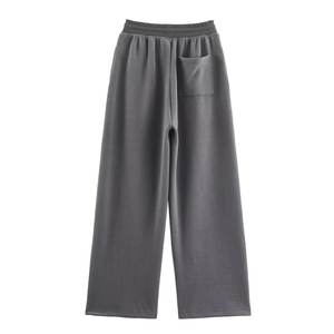 Completo Due Pezzi con Pantaloni a Gamba Dritta e Felpa con Cappuccio Grigio Casual da <span class=keywords><strong>Donna</strong></span> Set Jogger Felpe con Cappuccio - Product Image 5