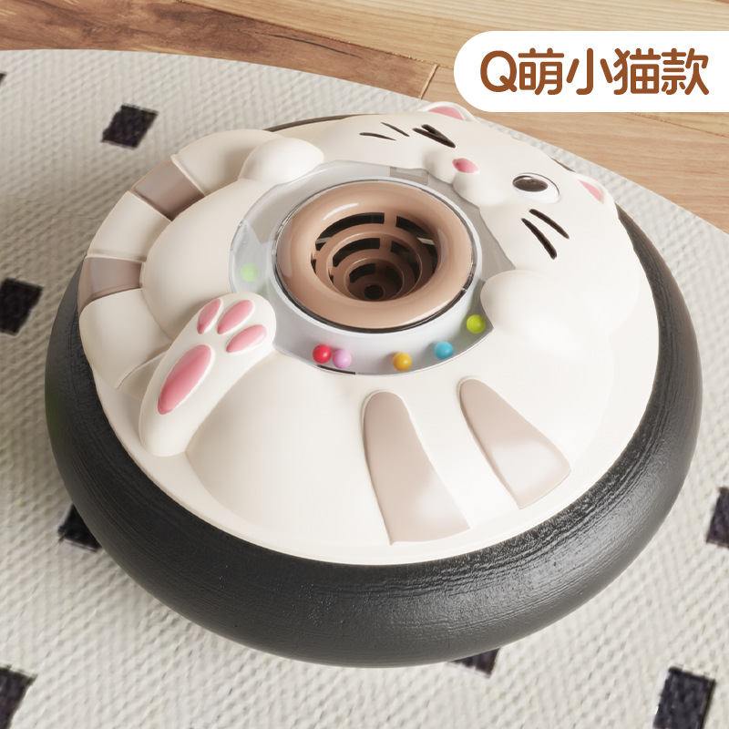 Scatola colorata da calcio galleggiante con gattino-cartone animato