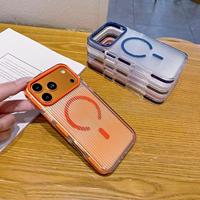 Étui de luxe transparent en PC rigide ondulé avec aimant pour iPhone 18 Pro Max 17 16 15 14, coque arrière transparente antichoc