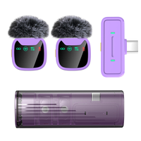 Microphone Lavalier Sans Fil Multi-Interfaces 2.4G Léger Portable Anti-Vent en Velours Réduction du Bruit Directionnel Complet