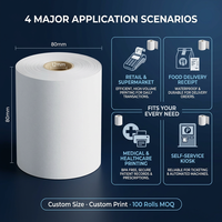 Papier thermique pour reçus de caisse, blanc, économique, en gros rouleaux, pour transfert thermique