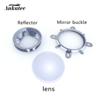 Kit de lentilles optiques LED COB 44 mm, lentille collimateur 60/90/120 degrés, support fixe pour puces LED haute puissance 20W-100W >90%