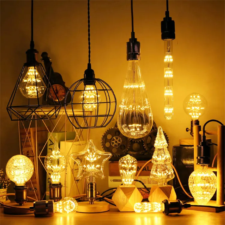 크리 에이 티브 간단한 에디슨 전구 E27 LED 필라멘트 램프 아트 샹들리에 장식 램프 특수 모양의 램프