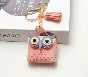 Colgante <span class=keywords><strong>en</strong></span> miniatura, Bolso pequeño, Llavero, Bolso con diseño <span class=keywords><strong>de</strong></span> búho, Accesorio <span class=keywords><strong>de</strong></span> nicho, Monedero <span class=keywords><strong>de</strong></span> cuero, Adorno colgante - Product Image 5