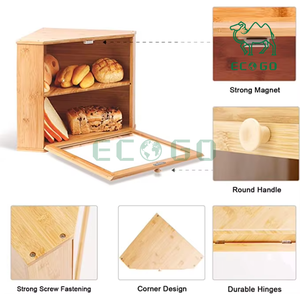 Adjustable Extra Large 3 Layers <b>Bamboo</b> Breadbox for Kitchen Bread Storage <b>Container</b> - Product Image 6