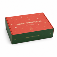 Boîte d'expédition en carton ondulé imperméable personnalisée pour Noël, rouge et verte, emballage cadeau de fête avec logo, biodégradable et écologique
