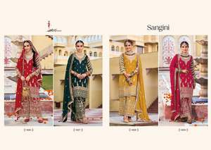 ชุดซอลวาร์ผ้าไหมพร้อมงานปักเหมาะสำหรับงานแต่งงานในช่วงเทศกาลพร้อมคอลเลกชันส่งออกจากอินเดีย - Product Image 6