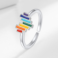 RFJEWEL 2026 Nouvelle Bague Ouverte Ajustable en Forme de Cœur Colorée Plaqué Or/Argent, Bijou Tendance pour Femme, Vente en Gros