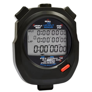 Digital Electronic Waterproof Stopwatch with Alarm Mini Design 100 Laps 3-row Display <b>Timer</b> for Track and Field Training - Product Image 5